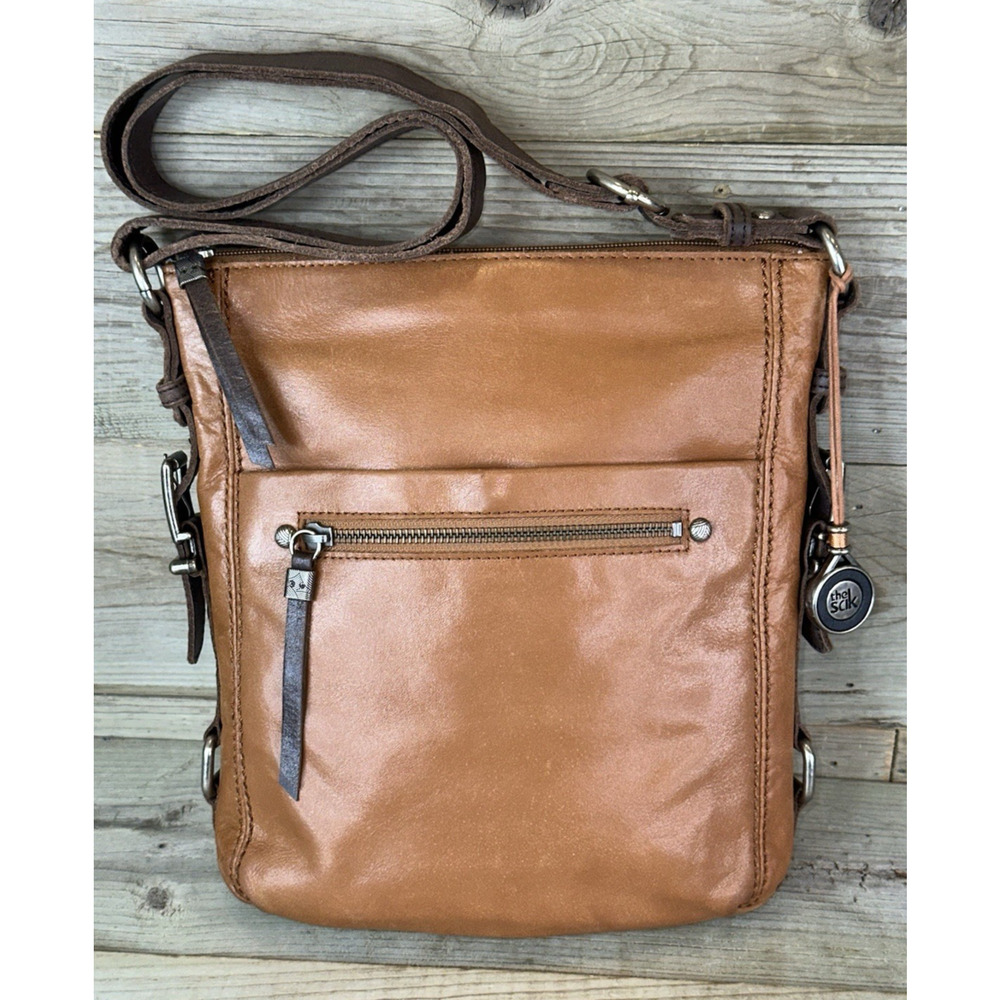 The Sak Happy & Free Brown Tones Leather Boho Women’s Crossbody Bag